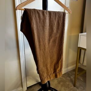 Men's Wide Brown Linen Pants from Banana Republic